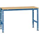 Poste de travail modulaire UNIVERSAL Standard Manuflex, plateau multiplex, 1500 x 800, bleu brillant