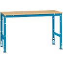 Poste de travail modulaire UNIVERSAL Standard Manuflex, plateau multiplex, 1500 x 800, bleu clair