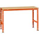 Poste de travail modulaire UNIVERSAL Standard Manuflex, plateau multiplex, 1500 x 800, orangé rouge