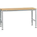 Poste de travail modulaire UNIVERSAL Standard Manuflex, plateau multiplex, 1750 x 800, argenté