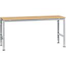 Poste de travail modulaire UNIVERSAL Standard Manuflex, plateau multiplex, 2000 x 800, argenté