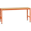 Poste de travail modulaire UNIVERSAL Standard Manuflex, plateau multiplex, 2000 x 800, orangé rouge