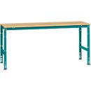 Poste de travail modulaire UNIVERSAL Standard Manuflex, plateau multiplex, 2000 x 800, turquoise