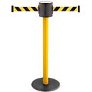 Poste delimitador GLAD 28, L 350 x An 350 x Al 1000 mm, Cinta doble, largo cinta 2 x 4 m, amarillo