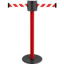 Poste delimitador GLAD 28, L 350 x An 350 x Al 1000 mm, Cinta doble, largo cinta 2 x 4 m, rojo