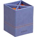 Pot à crayons Rhodia, similicuir, 4 compartiments, 80 × 80 × 110 mm, saphir