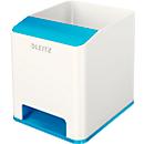 Pot à crayons WOW Sound Leitz, 1 compartiment, compartiment smartphone avec amplificateur de son, blanc/bleu