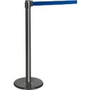 Poteau à sangle anthracite, sangle bleue
