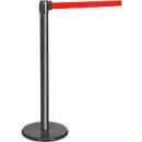 Poteau à sangle anthracite, sangle rouge