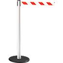 Poteau à sangle GLA 28 RS-GUIDESYSTEMS®, blanc, sangle rouge/blanche