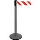 Poteau à sangle GLA 29, anthracite, sangle rouge/blanche