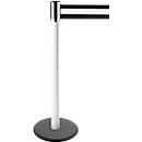 Poteau à sangle GLA 29, blanc, sangle noire/blanche