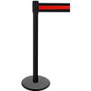 Poteau à sangle GLA 29, noir, sangle noire/rouge