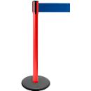 Poteau à sangle GLA 29, rouge, sangle bleue