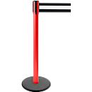 Poteau à sangle GLA 29, rouge, sangle noire/blanche
