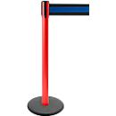 Poteau à sangle GLA 29, rouge, sangle noire/bleue