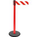 Poteau à sangle GLA 29, rouge, sangle rouge/blanche