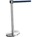 Poteau à sangle inox, sangle noire/bleue