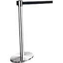 Poteau à sangle inox, sangle noire