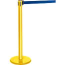 Poteau à sangle jaune, sangle bleue