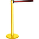 Poteau à sangle jaune, sangle noire/rouge