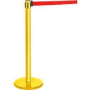 Poteau à sangle jaune, sangle rouge