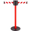 Poteau à sangle rouge GLAD 28 RS-Guidesystems, sangle à rayures rouge/blanc