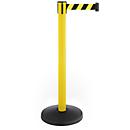 Poteau de balisage à sangle rétractable, lot de 2, jaune, sangle noire/jaune