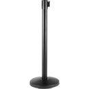 Poteau de balisage à sangle rétractable, lot de 2, noir, sangle noire/jaune