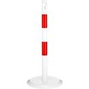 Poteau de balisage, blanc/rouge