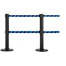 Poteau de balisage GLA 89, double sangle d'une longueur de 9 m chacune, peut être amarré 3 fois, noir/bleu