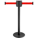 Poteau de balisage GLAD 28, L 350 x l. 350 x H 1000 mm, double sangle, sangle : 2 x 4 m, noir