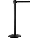 Poteau de balisage sur socle, noir, sangle noire
