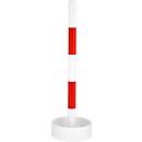 Potelet à chaîne - pour l'intérieur - acier - recouvert de film PVC - blanc/rouge