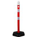 Potelets à chaîne - polypropylène - 4 potelets + 4 chaînes - rouge-blanc - set