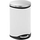 Poubelle à pédale blanche Soft Close, 18 L