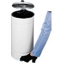 Poubelle à pédale Euro Pedal, pour usage intérieur, volume 60 l, poignée et couvercle, Ø 350 x H 700 mm, tôle d'acier thermolaquée et plastique, ivoire