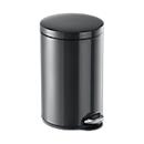 Poubelle à pédale métal rond, Soft Close, 12 litres, anthracite