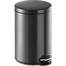 Poubelle à pédale métal rond, Soft Close, 20 litres, anthracite