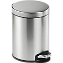 Poubelle à pédale métal rond, Soft Close, 5 L, inox