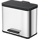 Poubelle à pédale Öko Duo Plus L Hailo, 17 + 9 L, rectangulaire, inox