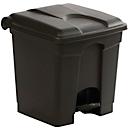 Poubelle à pédale Probbax, capacité 30 l, avec couvercle, L 410 x l 398 x H 435 mm, plastique, noir-gris foncé
