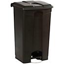 Poubelle à pédale Probbax, capacité 90 l, avec roulettes et couvercle, L 500 x l 412 x H 820 mm, plastique, noir-gris foncé