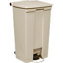 Poubelle à pédale Rubbermaid Legacy, 87 litres, Step-on, amortisseur de couvercle, plastique, beige