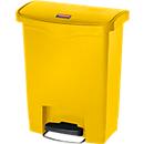 Poubelle à pédale Slim Jim®, plastique, contenance 30 L, jaune