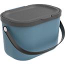Poubelle bio ALBULA, capacité 3,2 litres, poignée en arceau, plastique recyclé, L 172 x P 222 x H 147 mm, bleu