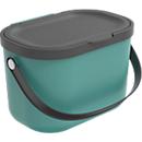 Poubelle bio ALBULA, capacité 3,2 litres, poignée en arceau, plastique recyclé, L 172 x P 222 x H 147 mm, vert