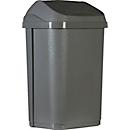 Poubelle de tri Probbax, capacité 50 l, avec couvercle basculant amovible, sans seau intérieur/poignée, L 385 x l 290 x H 660 mm, polypropylène recyclé, noir