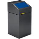 Poubelle de tri VAR WSG 40 E, 40 L, tôle d'acier galvanisée, peinte époxy, fermeture automatique, bleu