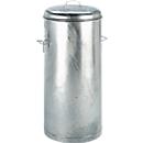 Poubelle en tôle d'acier, avec couvercle, 100 litres